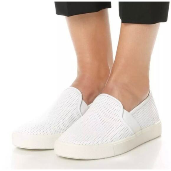 Vince Women's Blair 5 Leather Slip On Sneakers White - Picture 1 of 7